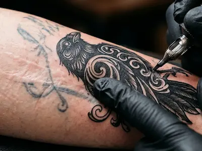 Scar and cover-up tattoo example