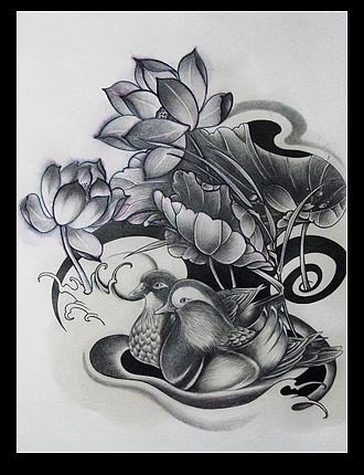 Ý Nghĩa Hình Xăm Uyên ương đùa Nước (2)